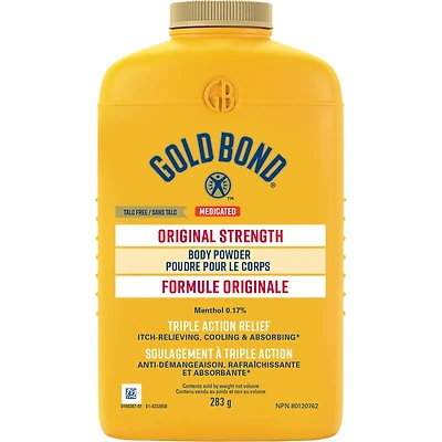 Medicated Original Strength Body Powder - Temporary Relief from Pain & Itching & Minor Burns, Sunburns, and Insects Bites - Absorbs Moisture - For Home, Gym, Before/After Work, or Anytime - For Adult Use