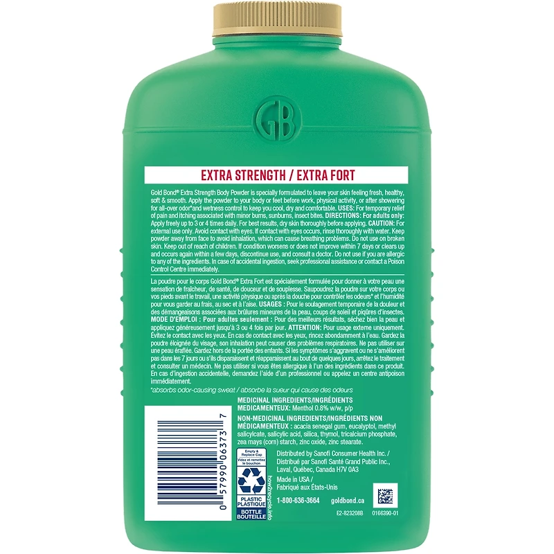 Medicated Extra Strength Body Powder, Temporary Relief From Pain & Itching of Minor Skin Irritations, Absorbs Moisture, For Home, Gym, Before/After Work, or Anytime, For Adult and Children 2 years +