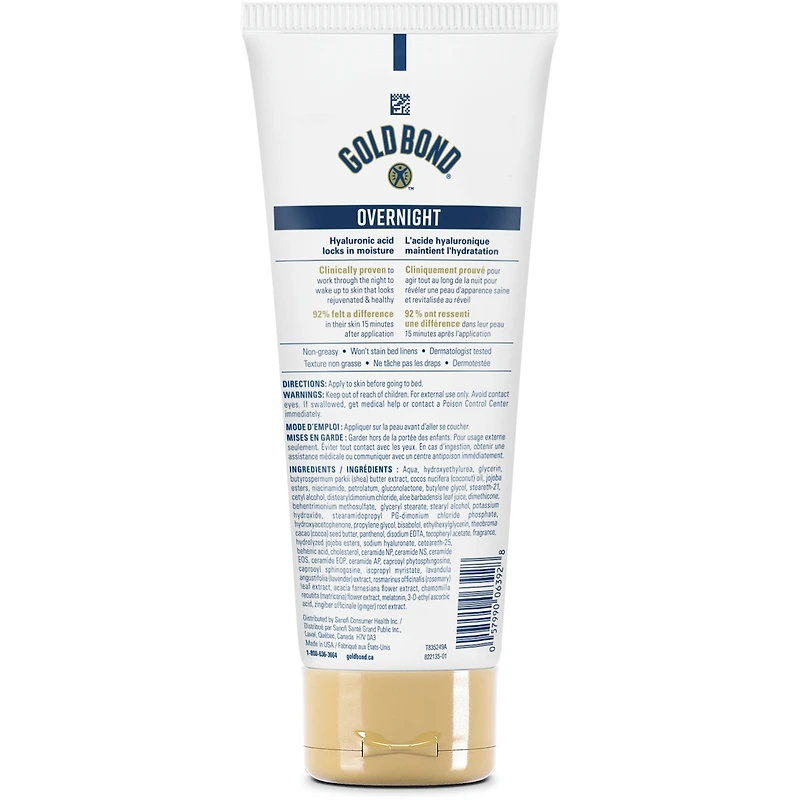 Overnight Body Lotion - Body Moisturizer/Lotion for Hydrating Skin While You Sleep - Non-Greasy, Won’t Stain - Melatonin and Antioxidants - Calming Lavender Scent