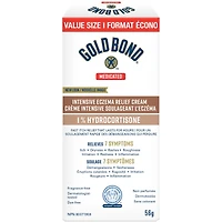 Gold Bond Medicated Intensive Eczema Relief 1% Hydrocortisone Cream, 56g Tube, Medicated Eczema Treatment With 5 Moisturizers to Relieve Itch, Rashes, Redness, Roughness, Irritation and Inflammation