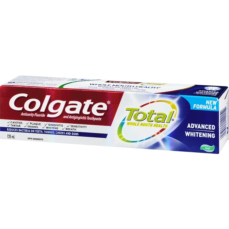 Total Prevention Active Plus Gel Dentifrice Blanchissant avec Élimination des Taches, Menthe