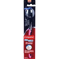 Brosse à dents souple Colgate Slim Soft Anthracite à tête compacte