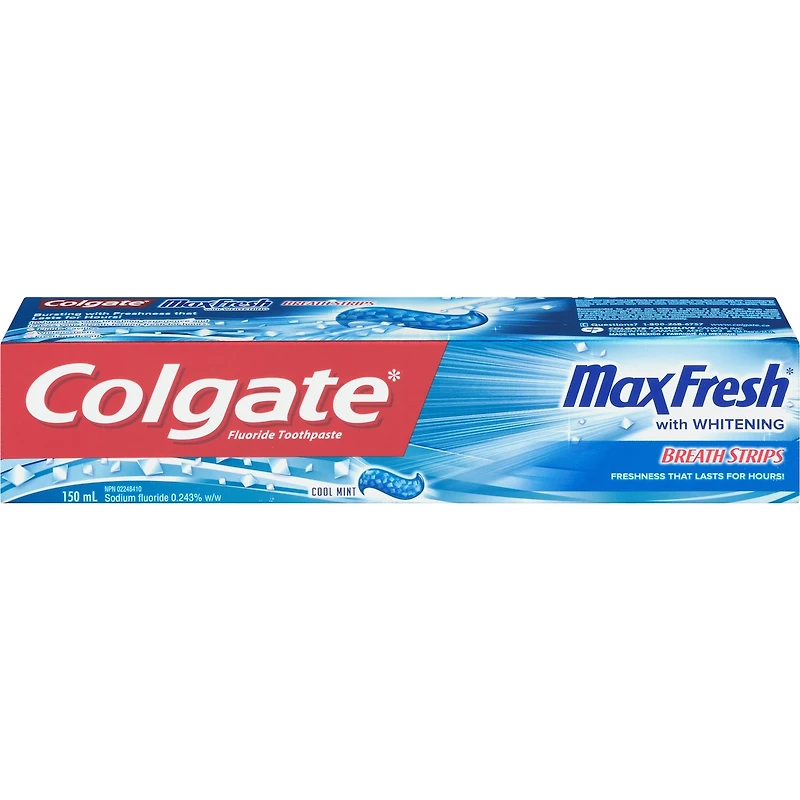 Colgate Max Fresh Toothpaste with Mini Breath Strips, Cool Mint 150 mL