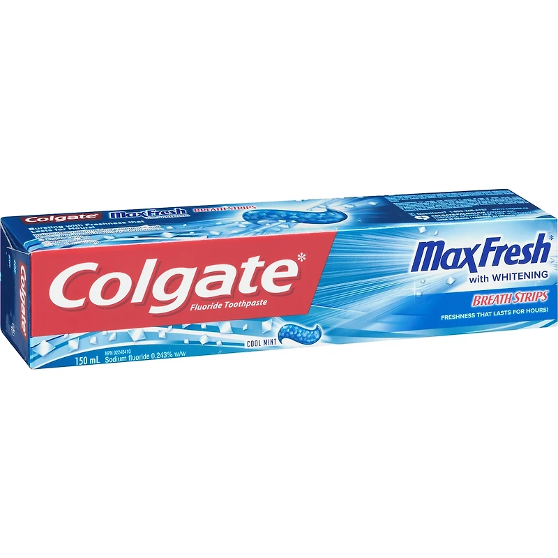Colgate Max Fresh Toothpaste with Mini Breath Strips, Cool Mint  150 mL