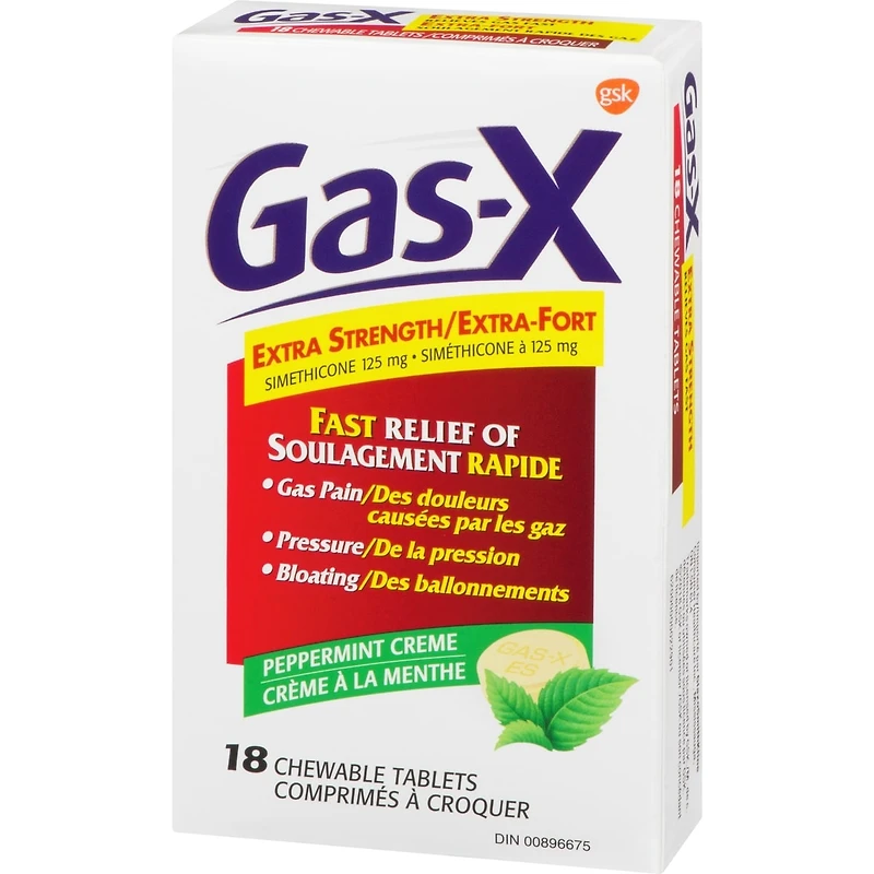 Gas-X extra fort, 18 unités, menthes