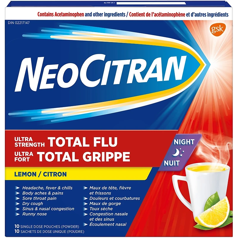 Ultra Strength Total Flu Night Lemon