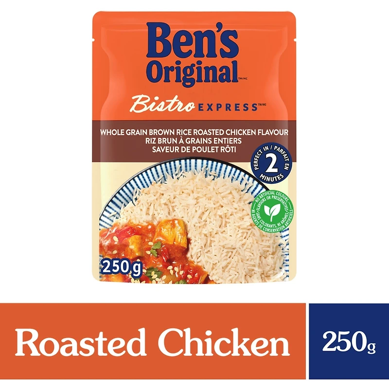 Rice Side Dish Whole Grain Brown Rice Roasted Chicken Flavour