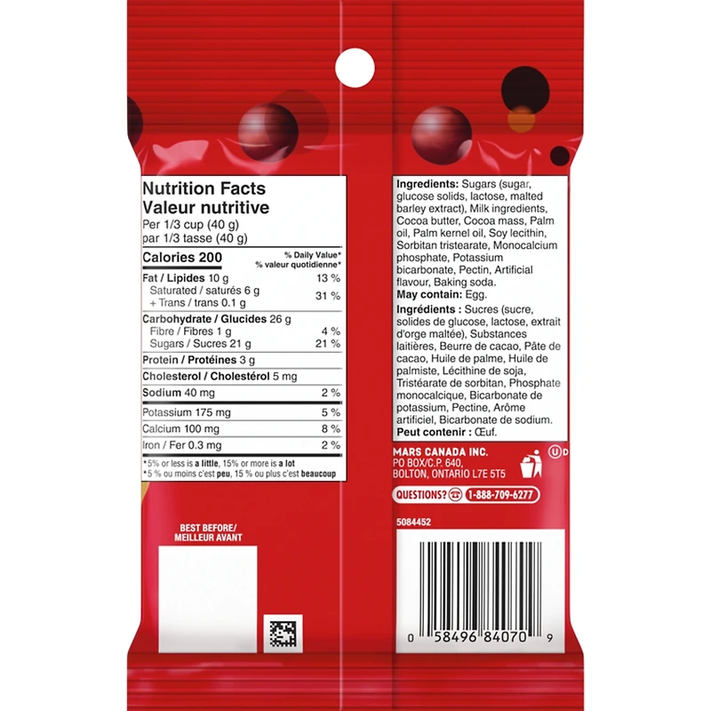 Bouchées au chocolat au lait, sachet