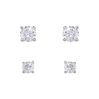 Dormeuse cristal duo argent sterling