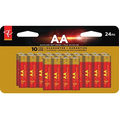 Long Life Alkaline AA Batteries 24-Pack