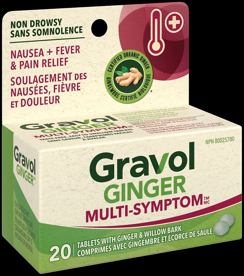 Ginger Multi-Symptom Cold and Fever Tablets with Willowbark