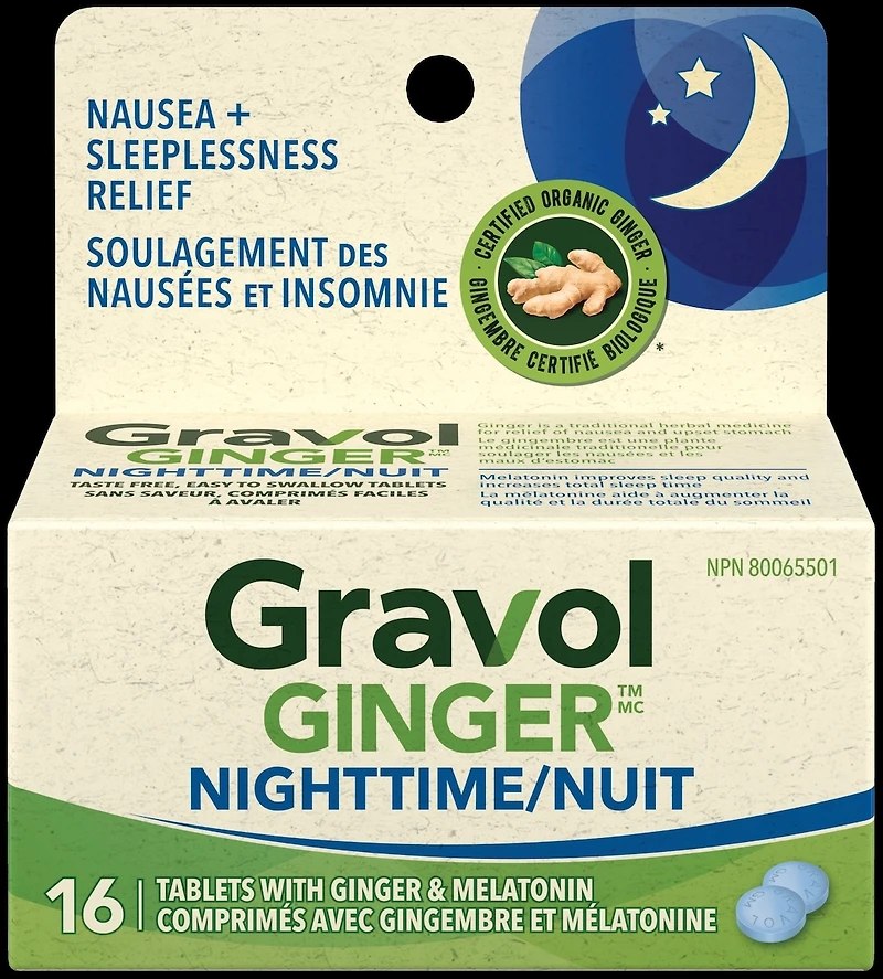 Gingembre Comprimés Pour La Nuit avec Mélatonine