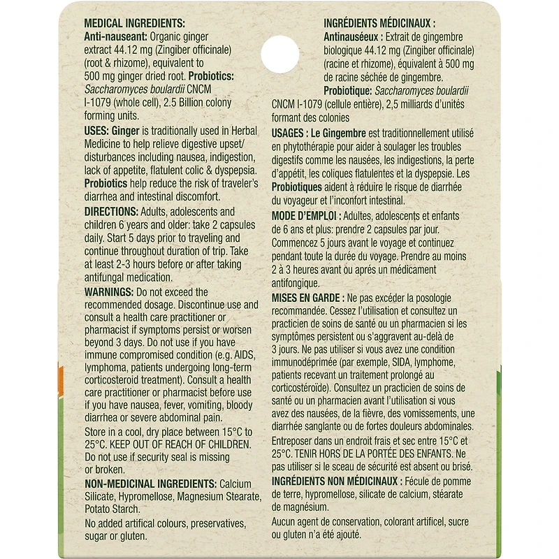 Gravol Ginger Traveler's Shield Probiotic