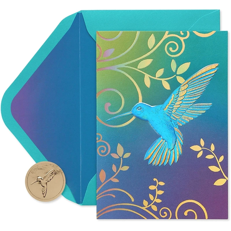 Cartes sans texte avec enveloppes Papyrus, Colibri (12 cartes)