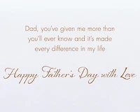 Papyrus Fathers Day Card for Dad (Made Every Difference In My Life)