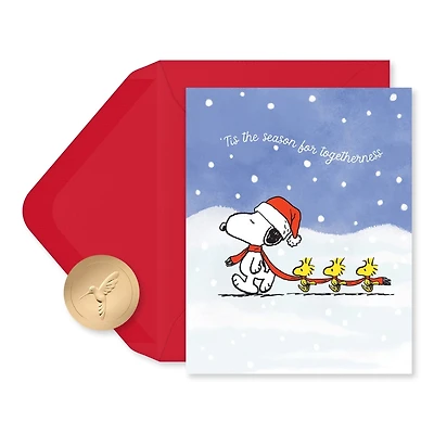 Boîte de cartes de Noël Peanuts Papyrus, Snoopy et 1 Woodstock (20 unités)