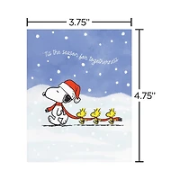 Boîte de cartes de Noël Peanuts Papyrus, Snoopy et 1 Woodstock (20 unités)