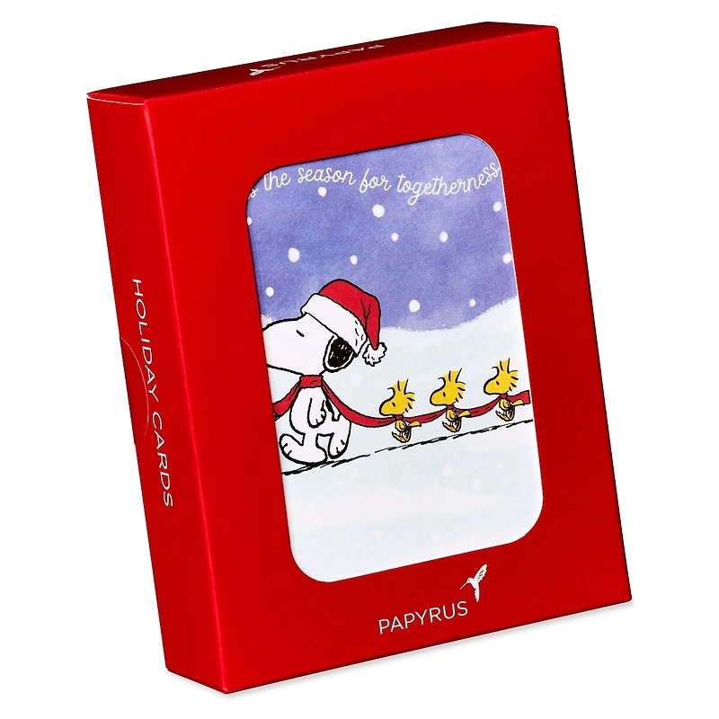Boîte de cartes de Noël Peanuts Papyrus, Snoopy et 1 Woodstock (20 unités)