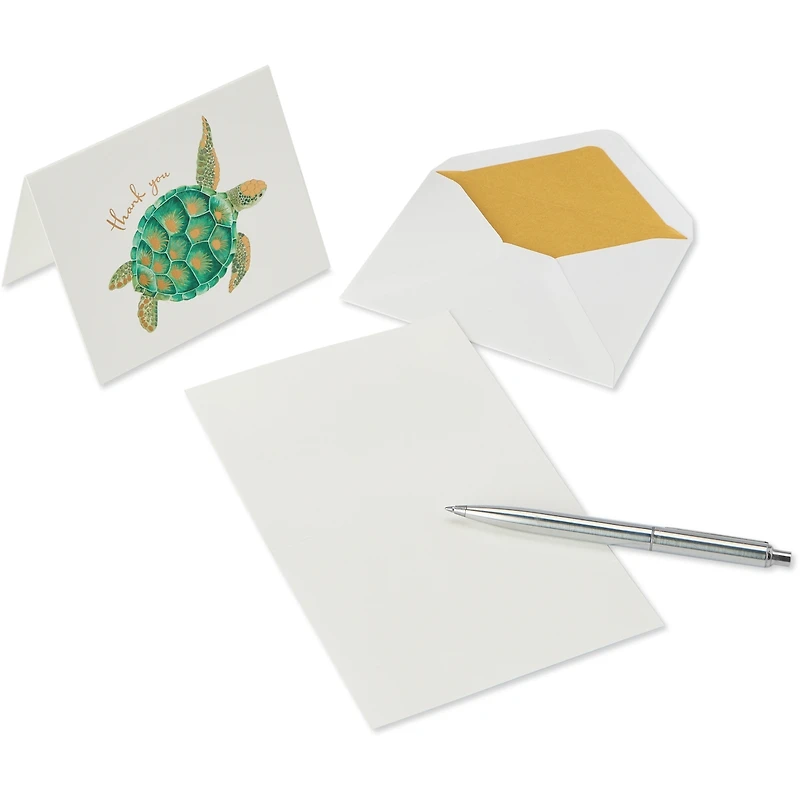 Cartes de remerciement Papyrus avec enveloppes, Créatures de la mer (20 pièces)