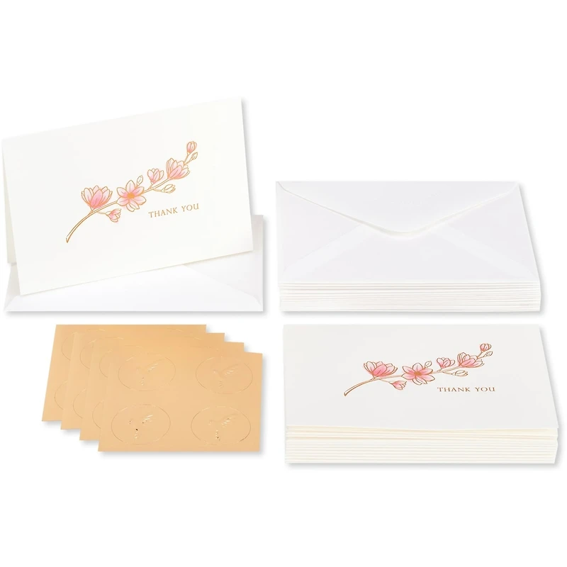 Papyrus Thank You Cards with Envelopes, Magnolia