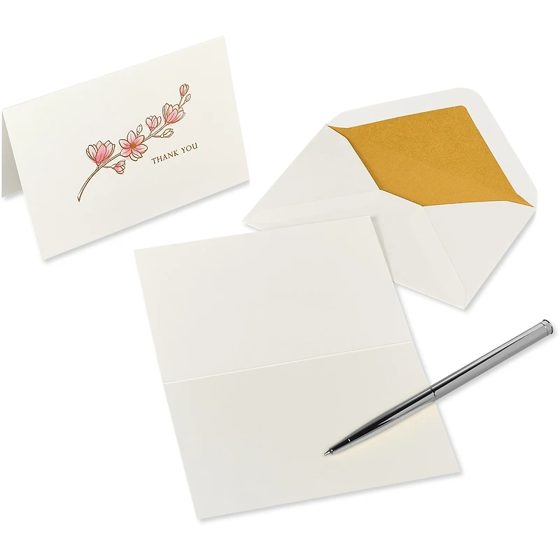 Cartes de remerciement Papyrus avec enveloppes, Magnolia (16 pièces)
