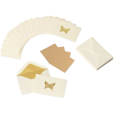 Papyrus Blank Cards with Envelopes, Gold Butterfly