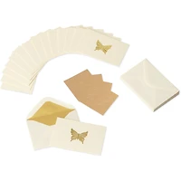 Papyrus Blank Cards with Envelopes, Gold Butterfly