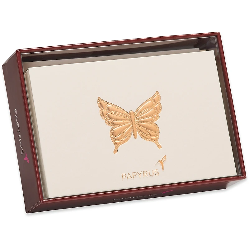 Papyrus Blank Cards with Envelopes, Gold Butterfly