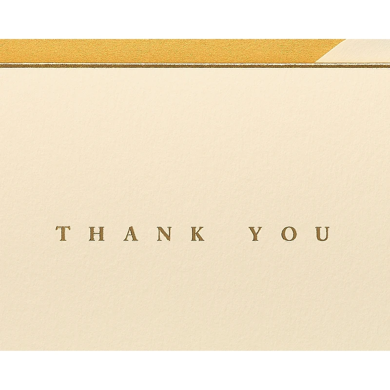 Cartes de remerciement avec enveloppes, bordure dorée (16 pièces)