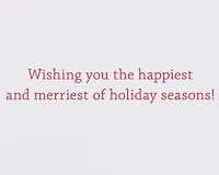 Boîte de cartes de Noël Disney Papyrus avec enveloppes, le plus joyeux et le plus heureux, ornement Mickey sans paillettes (20 unités)