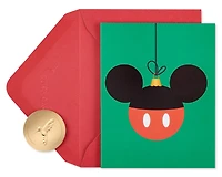Boîte de cartes de Noël Disney Papyrus avec enveloppes, le plus joyeux et le plus heureux, ornement Mickey sans paillettes (20 unités)