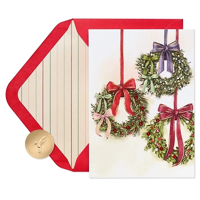 Carte de Noël Papyrus pour tous, Couronnes suspendues