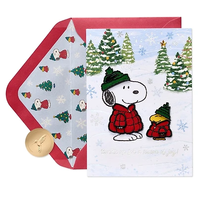 Carte de Noël Papyrus Peanuts pour tous, Snoopy et Woodstock