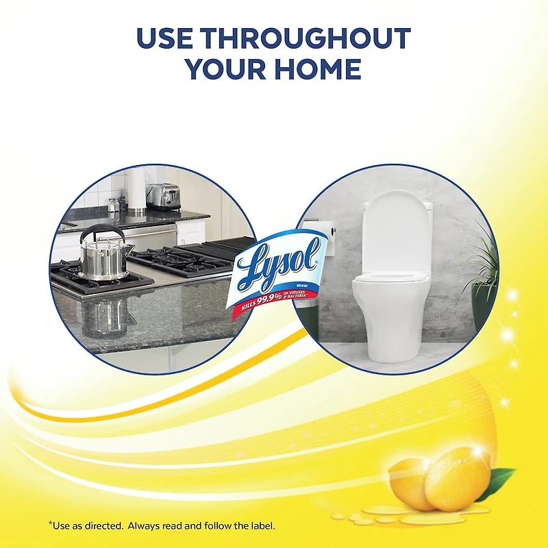 Nettoyant tout usage Lysol, Vaporisateur, citron, nettoyage et rafraîchissement puissants, 650 ml