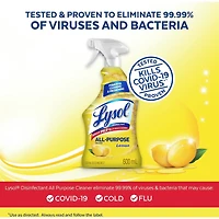 Nettoyant tout usage Lysol, Vaporisateur, citron, nettoyage et rafraîchissement puissants, 650 ml