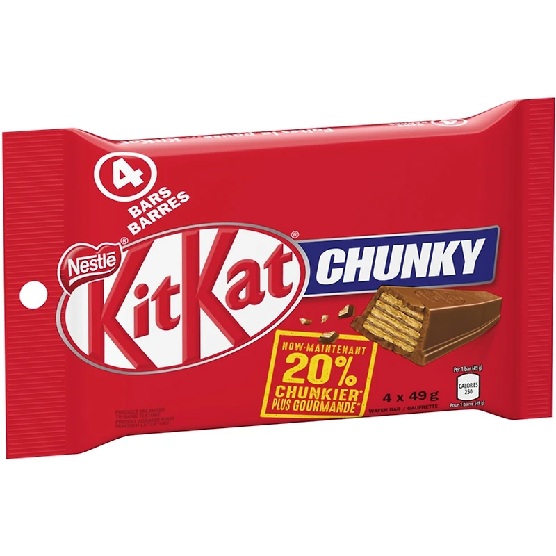 Emballage de gaufrettes chocolat au lait KitKat Chunky