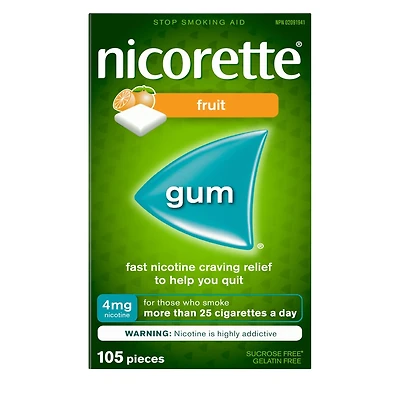 Nicotine Gum, 4 mg, Fresh Fruit Flavour
