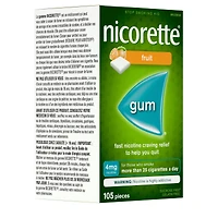Nicotine Gum, 4 mg, Fresh Fruit Flavour