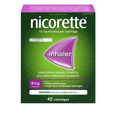 Recharges Pour L'Inhalateur De Nicotine Nicorette, Aide Pour Cesser De Fumer, 4 Mg