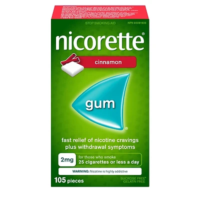 Gomme à 2 mg de nicotine, saveur de cannelle
