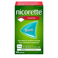 Gomme à 2 mg de nicotine, saveur de cannelle