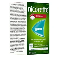 Nicotine Gum, 2 mg, Cinnamon