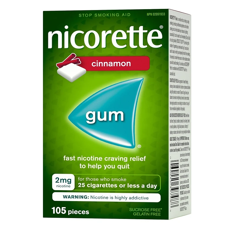 Nicotine Gum, 2 mg, Cinnamon