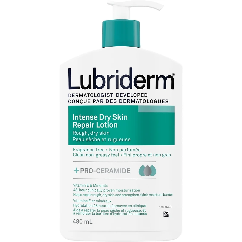 Intense Dry Skin Repair Lotion, Vitamin E, Minerals, Pro-ceramide, Dry Skin Moisturizer, Hypoallergenic, Fragrance Free