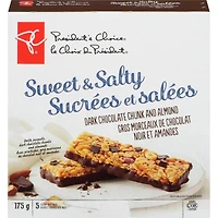 Barres granola sucrées et salées au chocolat noir et aux amandes