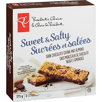 Barres granola sucrées et salées au chocolat noir et aux amandes