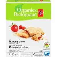 Banane et baies mini bars de cereales