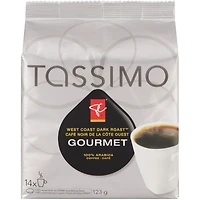 Dosettes T DISCS TASSIMO de café noir de la Côte Ouestᴹᴰ torréfaction foncée Gourmet