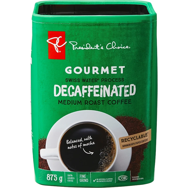 CafÃ© dÃ©cafÃ©inÃ© Ã  la mÃ©thode Swiss WaterMD torrÃ©faction moyenne Ã  mouture fine Gourmet