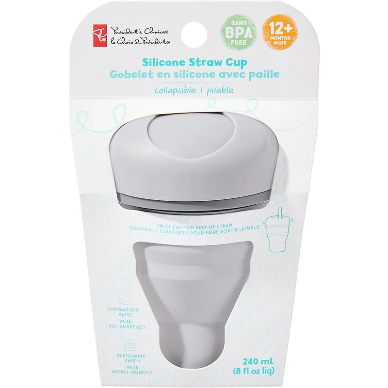 Gobelet en silicone avec paille
